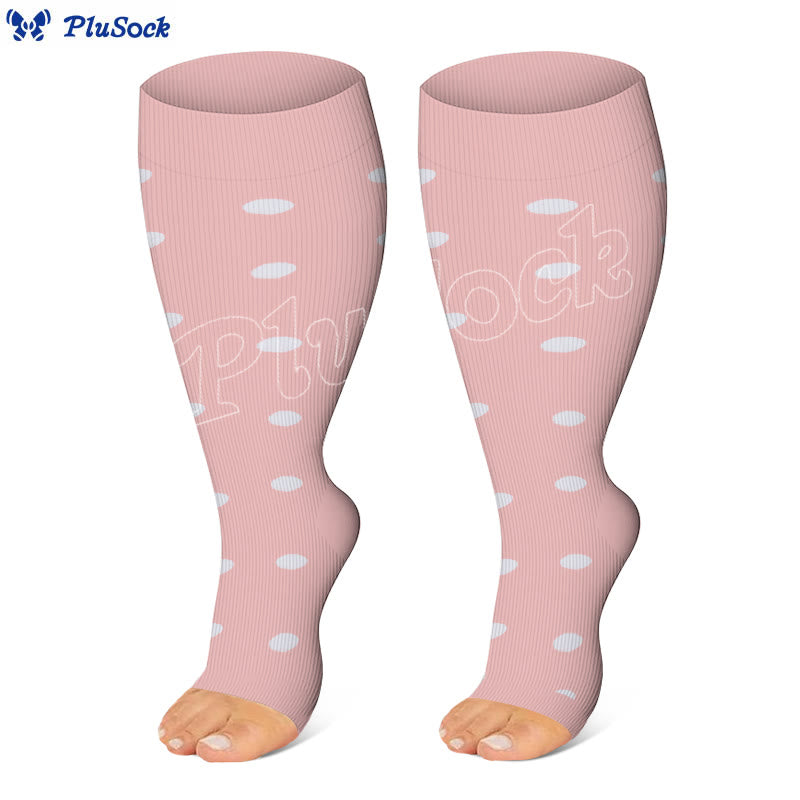 Chaussettes de compression à pois grande taille à bout ouvert (3 paires) - image 4