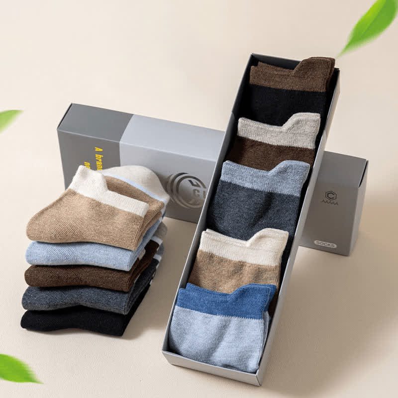 Chaussettes antibactériennes et déodorantes à blocage de couleur (5 paires)