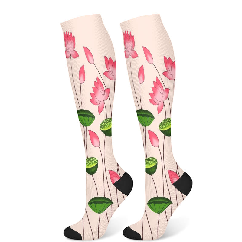 Chaussettes de compression Lotus (3 paires) - Rose (1 paire) - S/M - image 7