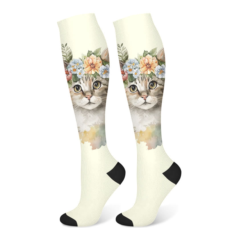 Chaussettes de compression pour chat teckel ballon (3 paires) - Beige (1 paire) - S/M - image 6