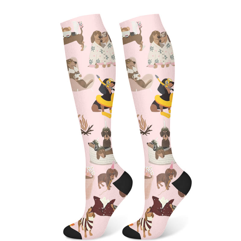 Chaussettes de compression pour chat teckel ballon (3 paires) - Rose (1 paire) - S/M - image 7