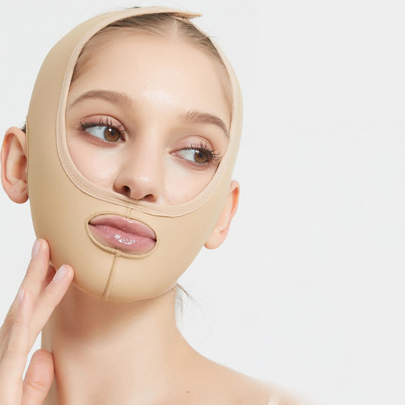 Casque de compression élastique post-opératoire pour lifting facial