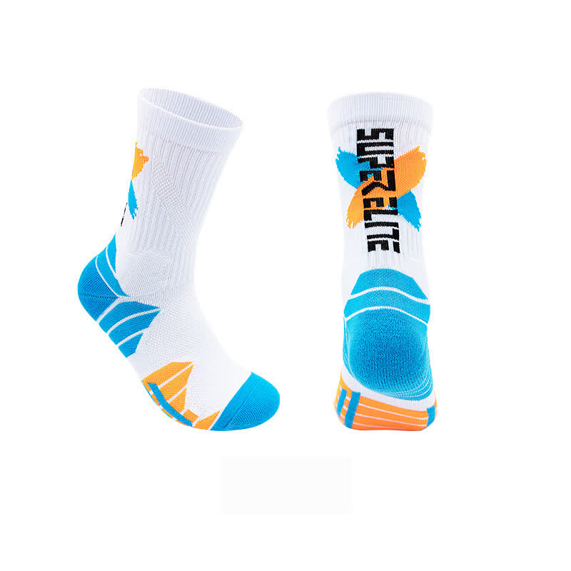 Chaussettes de basket-ball à blocs de couleurs et à maintien rembourré (7 paires)
