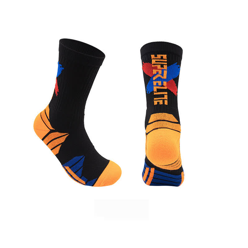 Chaussettes de basket-ball à blocs de couleurs et à maintien rembourré (7 paires)