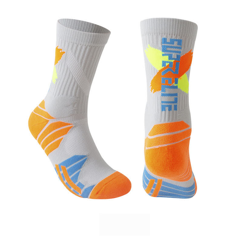Chaussettes de basket-ball à blocs de couleurs et à maintien rembourré (7 paires)