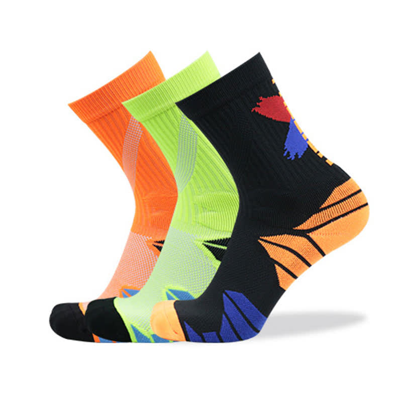 Chaussettes de basket-ball à blocs de couleurs et à maintien rembourré (7 paires)