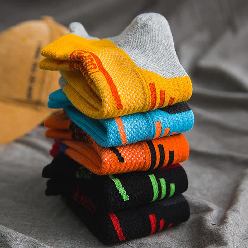 Chaussettes de compression sport à blocs de couleurs (5 paires)