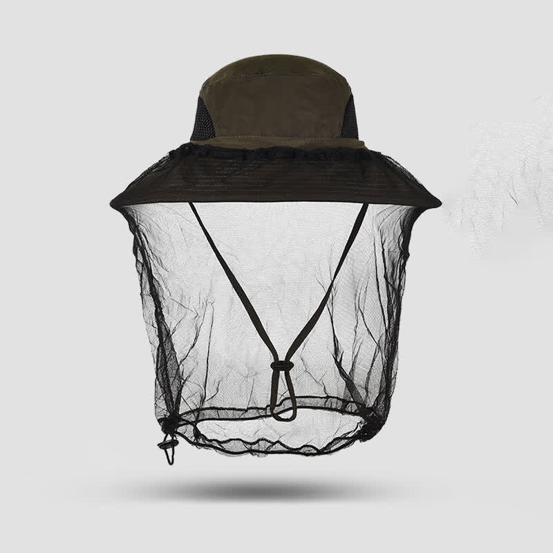 Chapeau bob anti-moustiques et protection solaire d'extérieur - Vert armée - Taille unique - image 7