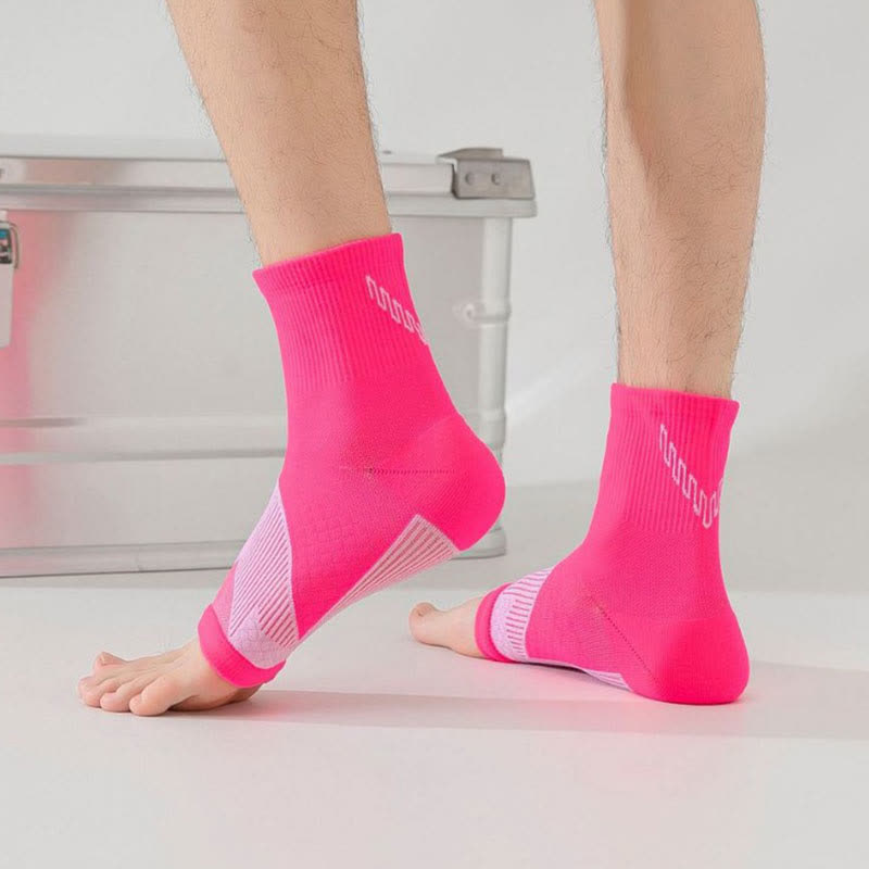 Chaussettes de compression à bout ouvert de couleur unie (3 paires)