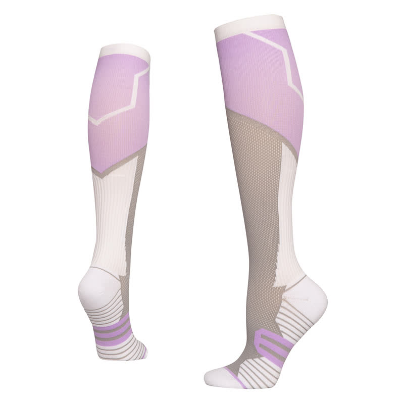 Chaussettes de compression à blocs de couleurs (6 paires)