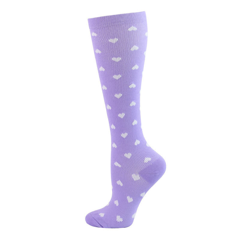 Chaussettes de compression à pois et cœurs (6 paires)