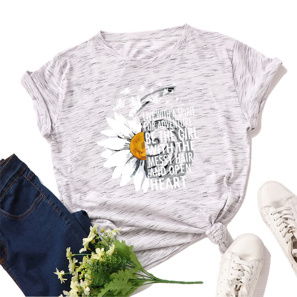 T-shirt à manches courtes imprimé floral grande taille - Blanc - 5XL - image 6
