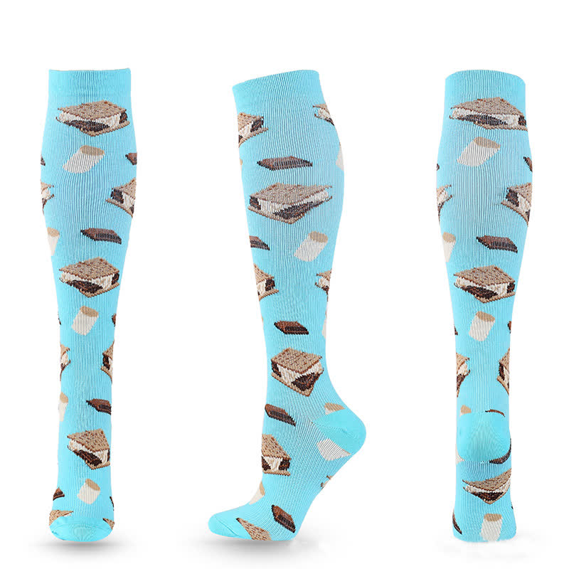 Chaussettes de compression à imprimé amusant (4 paires)