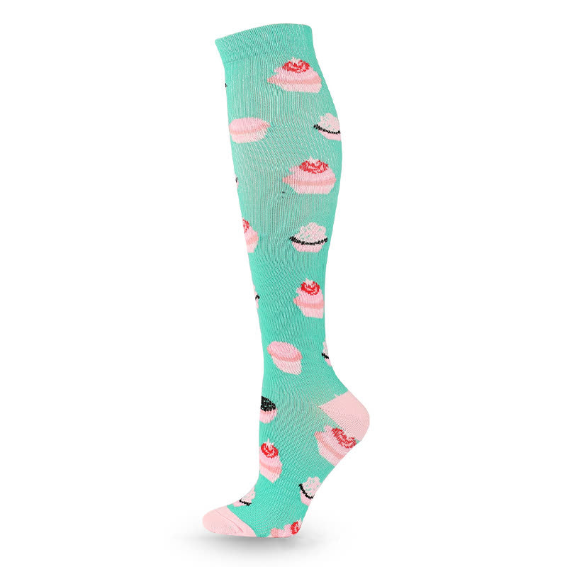 Chaussettes de compression à imprimé amusant (4 paires)