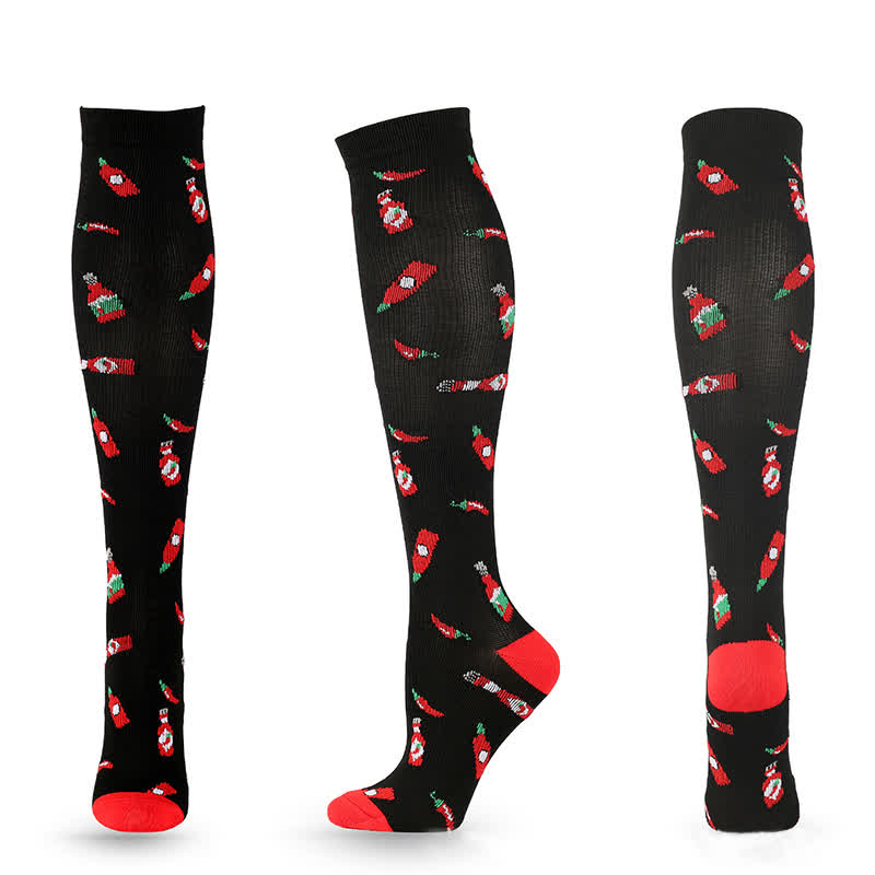 Chaussettes de compression à imprimé amusant (4 paires)