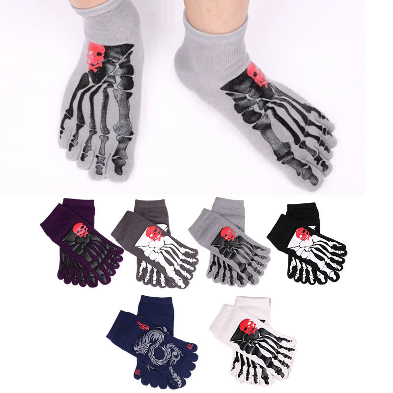 Chaussettes à imprimé tête de mort et griffes (6 paires)