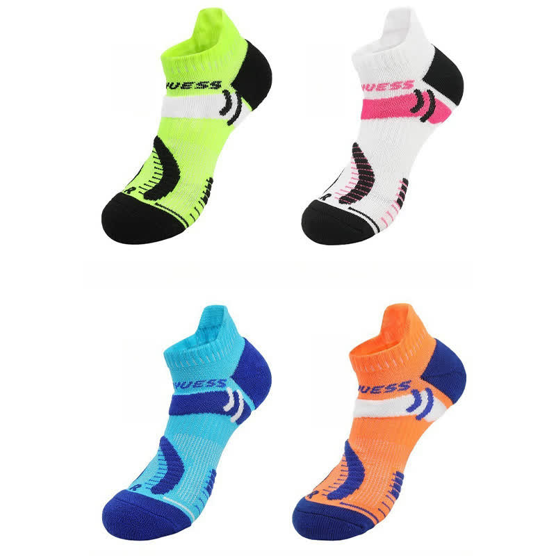 Chaussettes de sport respirantes à blocs de couleurs vives (4 paires)