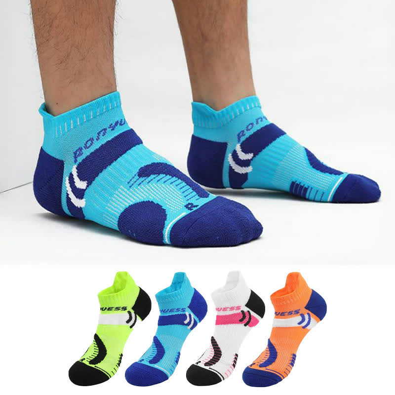 Chaussettes de sport respirantes à blocs de couleurs vives (4 paires)