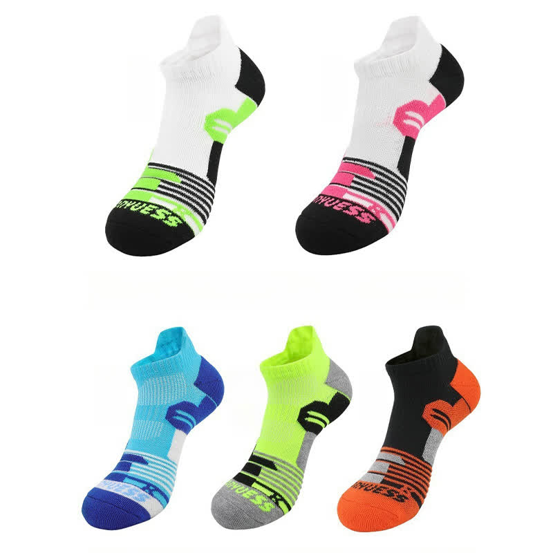 Chaussettes de sport respirantes à rayures et blocs de couleurs (5 paires)