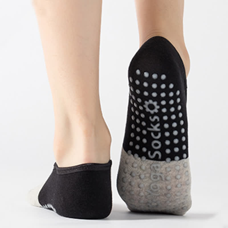 Chaussettes de yoga antidérapantes à motif chat (6 paires)