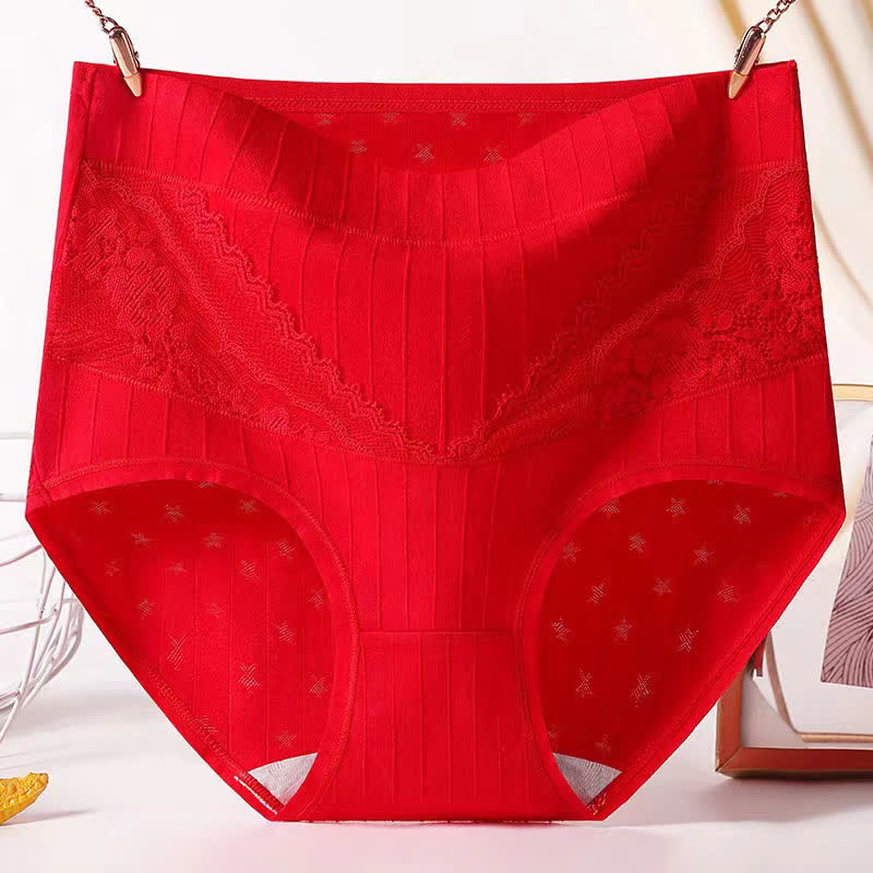 Slips taille haute en coton doux (paquet de 3) - Rouge - 6XL - image 9