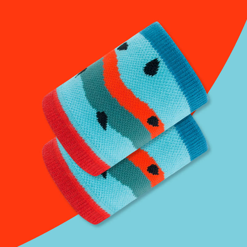 Manchons de poignet amusants à motif pastèque (2 paires)
