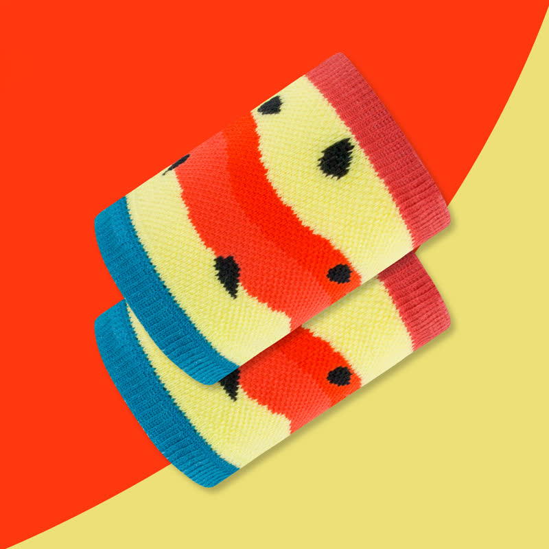 Manchons de poignet amusants à motif pastèque (2 paires)