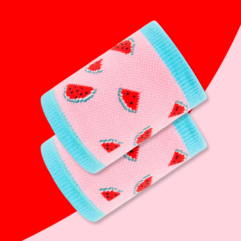 Manchons de poignet amusants à motif pastèque (2 paires)