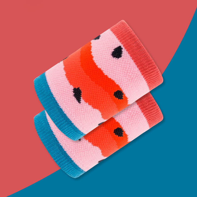 Manchons de poignet amusants à motif pastèque (2 paires)