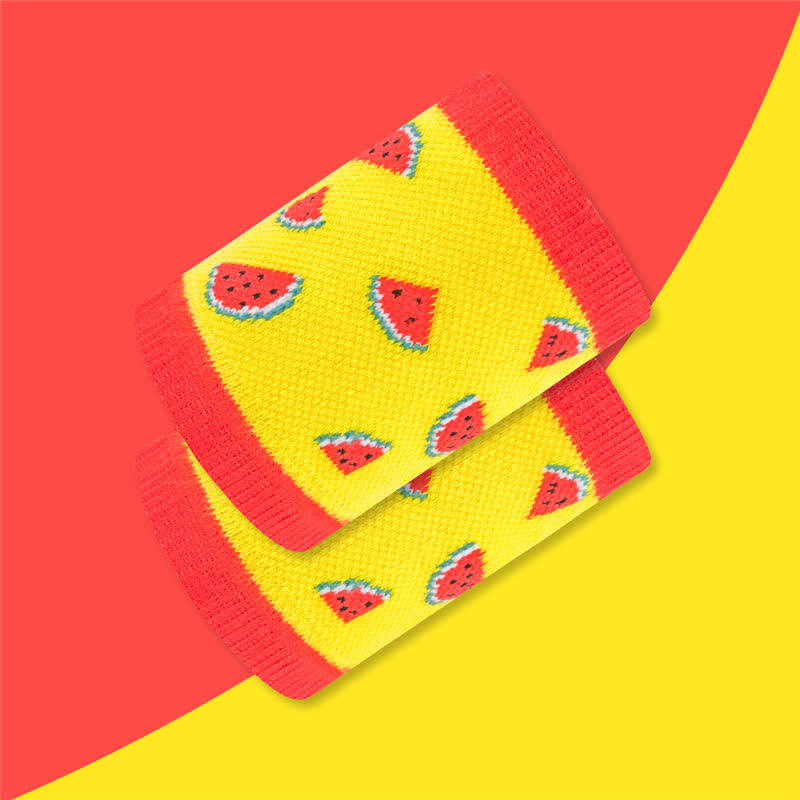 Manchons de poignet amusants à motif pastèque (2 paires)