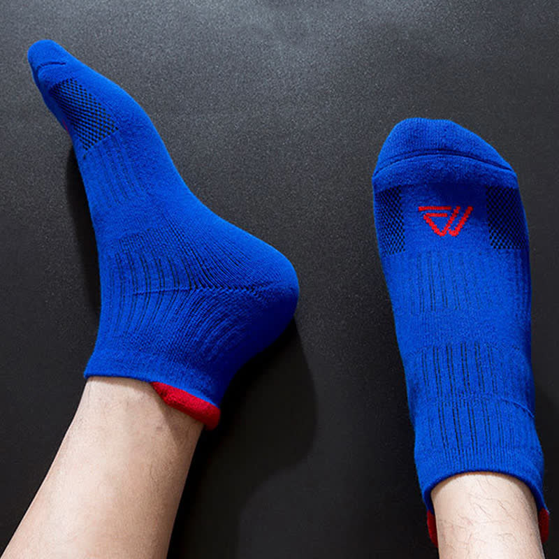 Chaussettes de sport respirantes et anti-transpiration de couleur unie (5 paires)
