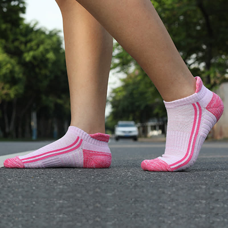 Chaussettes respirantes anti-transpiration en coton à rayures colorées (6 paires)