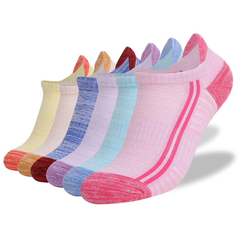 Chaussettes respirantes anti-transpiration en coton à rayures colorées (6 paires)