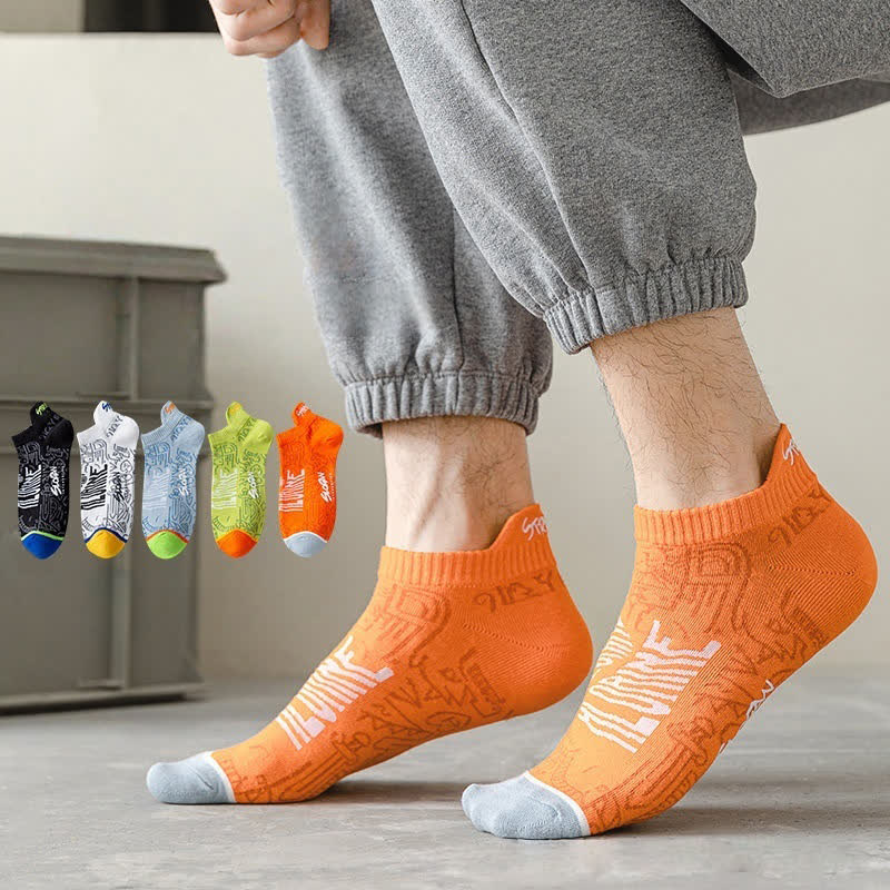 Chaussettes respirantes en coton à motifs artistiques (5 paires)