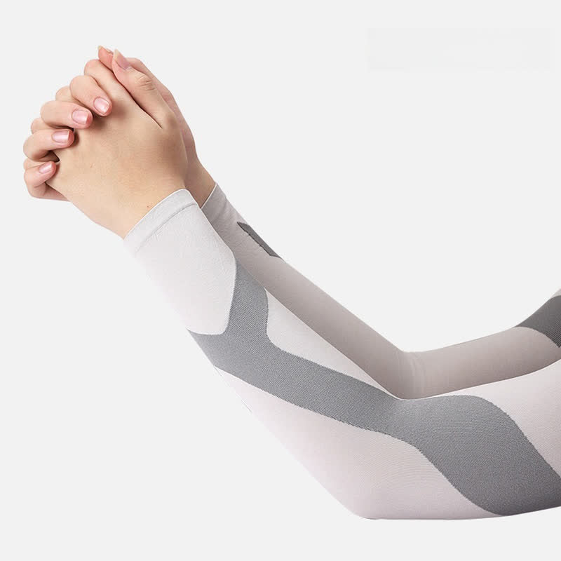 Manchons de protection solaire à rayures en Y pour sports de plein air (4 paires)