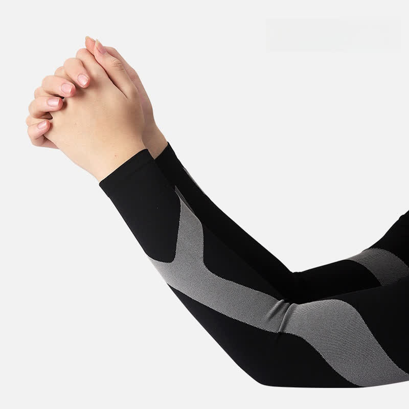 Manchons de protection solaire à rayures en Y pour sports de plein air (4 paires)