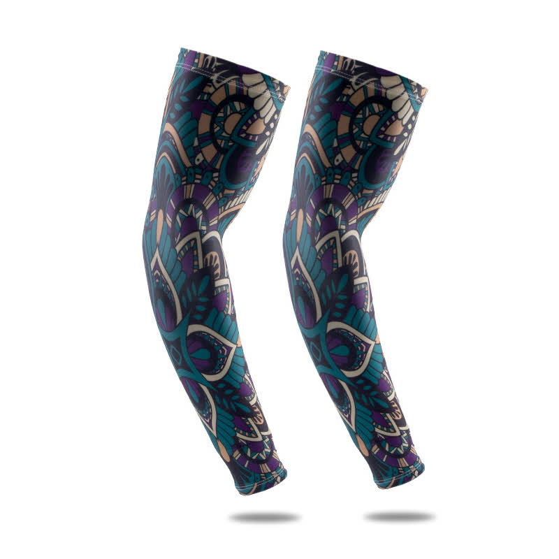 Manchons de protection solaire respirants à motifs pour l'extérieur (4 paires)