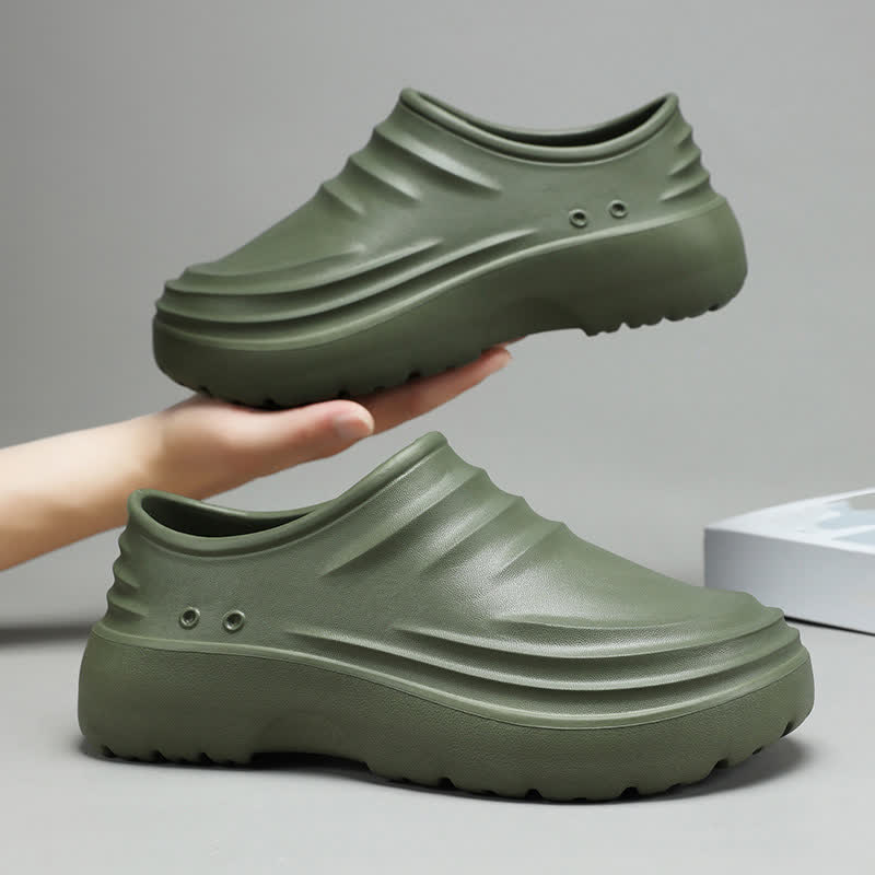 Chaussures de cuisine à semelle souple, antidérapantes et imperméables, de couleur unie