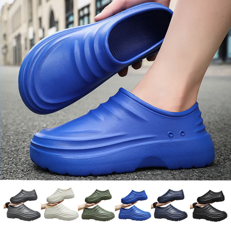 Chaussures de cuisine à semelle souple, antidérapantes et imperméables, de couleur unie