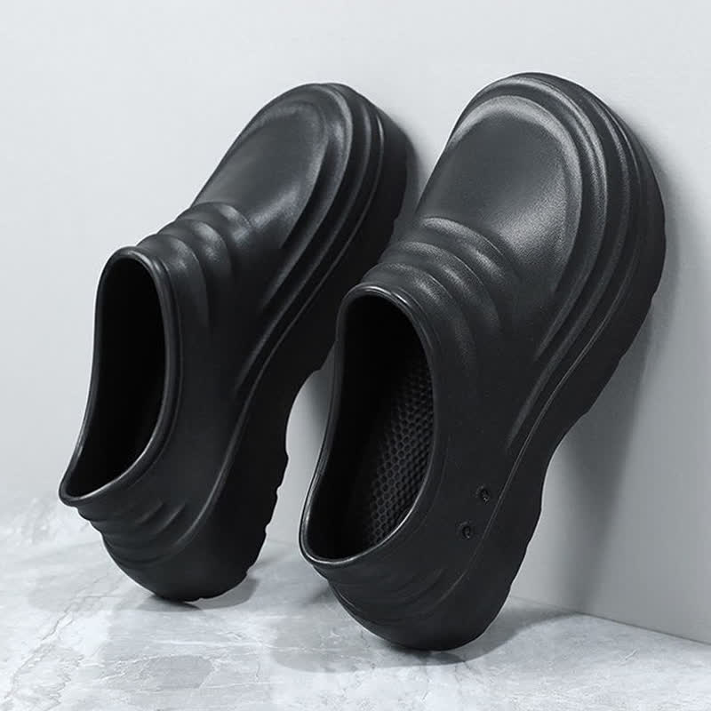 Chaussures de cuisine à semelle souple, antidérapantes et imperméables, de couleur unie