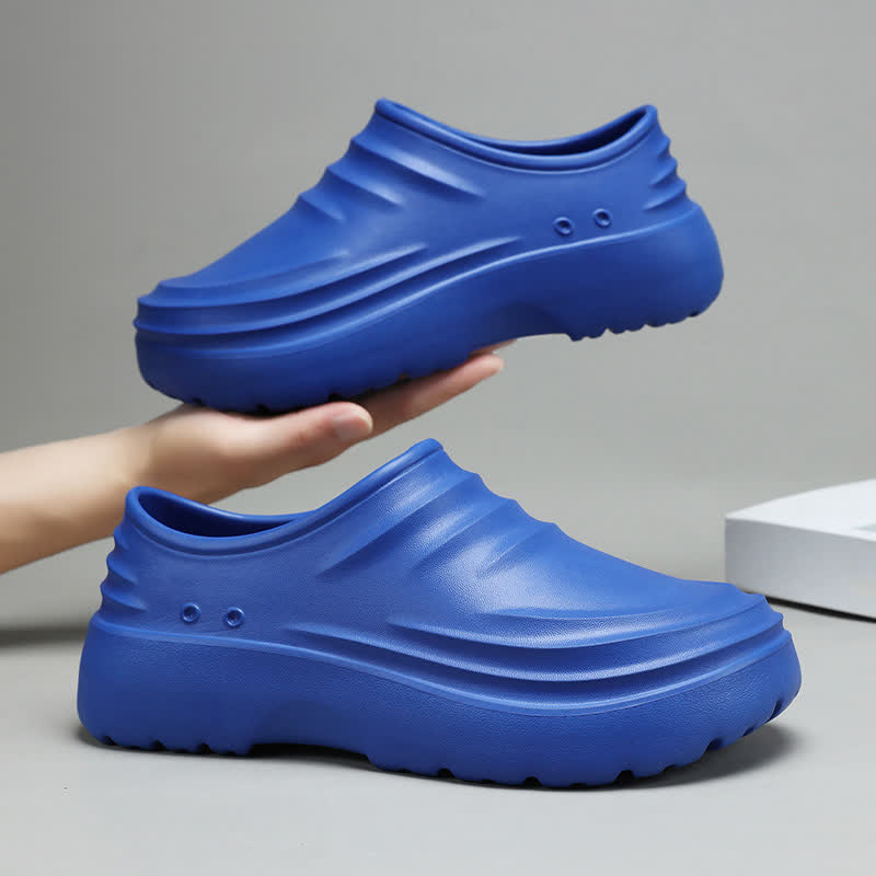 Chaussures de cuisine à semelle souple, antidérapantes et imperméables, de couleur unie