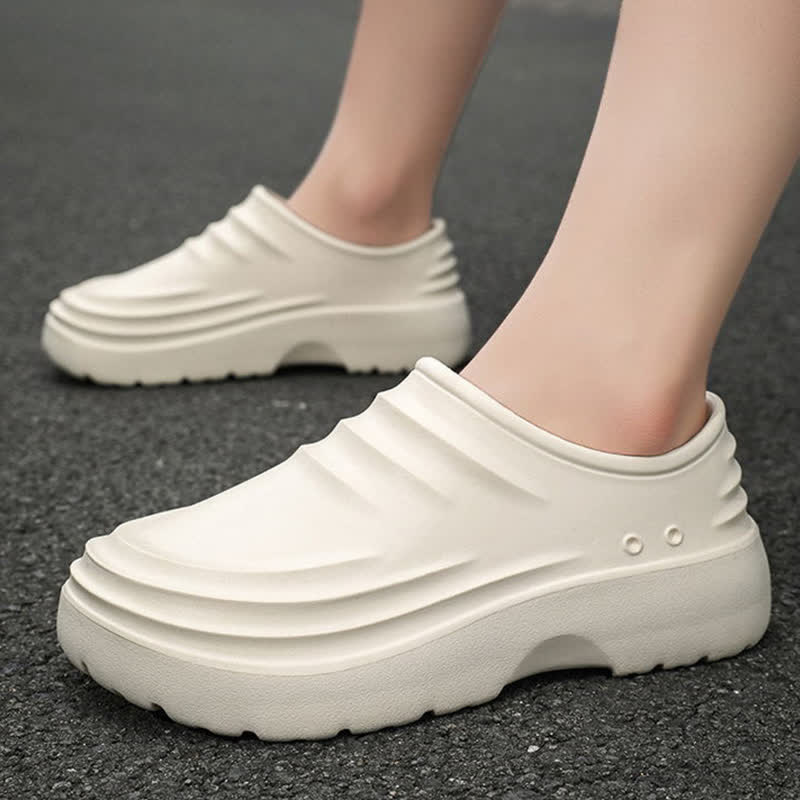 Chaussures de cuisine à semelle souple, antidérapantes et imperméables, de couleur unie