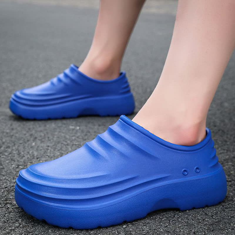 Chaussures de cuisine à semelle souple, antidérapantes et imperméables, de couleur unie