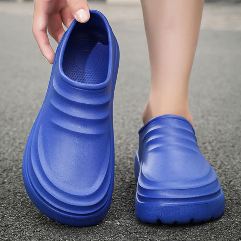 Chaussures de cuisine à semelle souple, antidérapantes et imperméables, de couleur unie