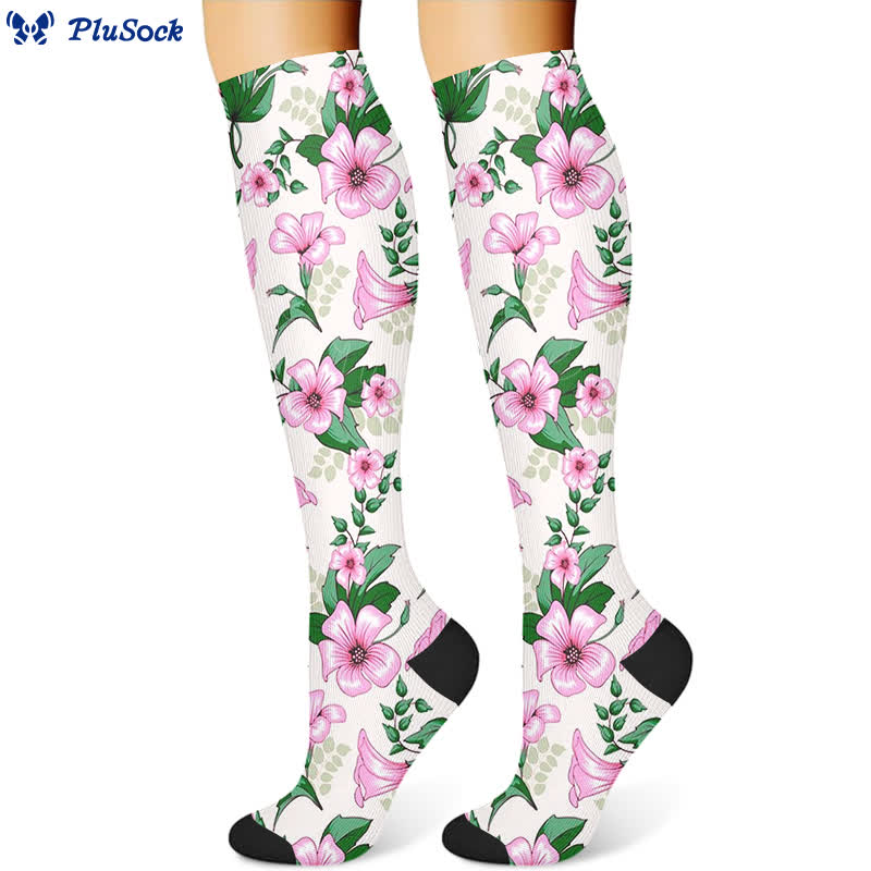 Chaussettes de compression luxueuses à fleurs (3 paires) - image 4