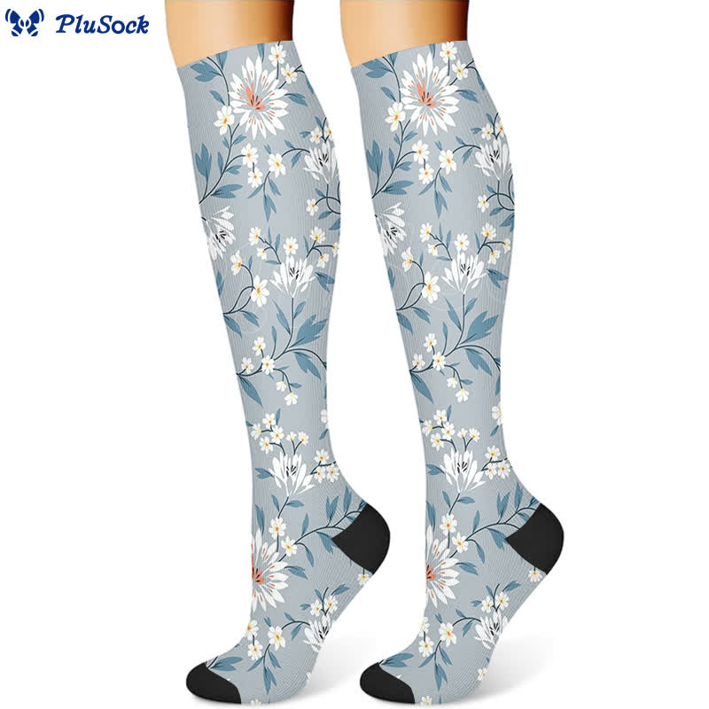 Chaussettes de compression luxueuses à fleurs (3 paires) - image 3