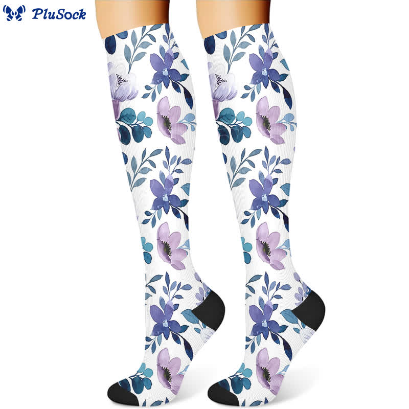 Chaussettes de compression luxueuses à fleurs (3 paires) - image 2