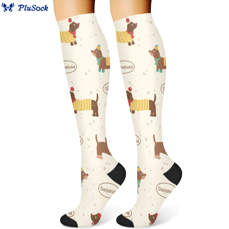 Chaussettes de compression à imprimé chien (3 paires) - image 2