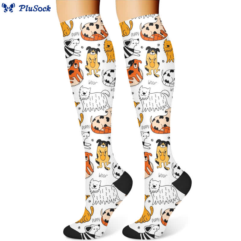 Chaussettes de compression à imprimé chien (3 paires) - image 3