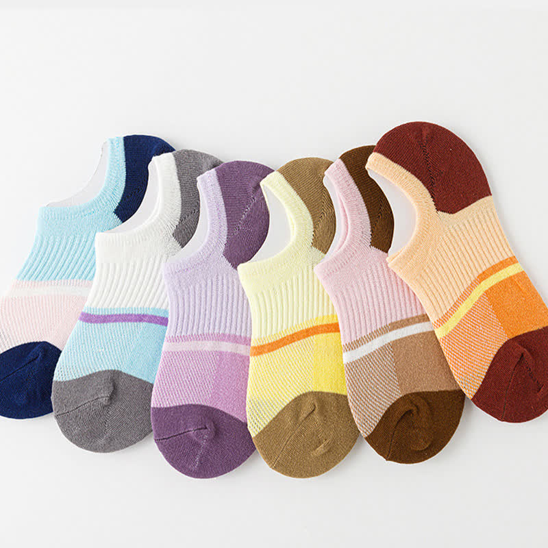 Chaussettes de compression respirantes à coutures colorées pour le sport (6 paires)